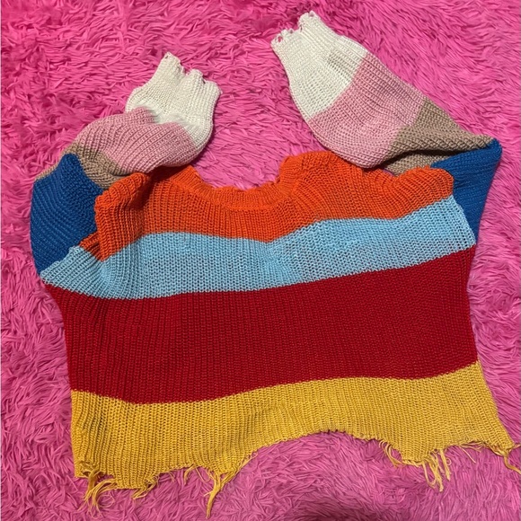 Color-Block V-Neck Sweater - Picture 2 of 4